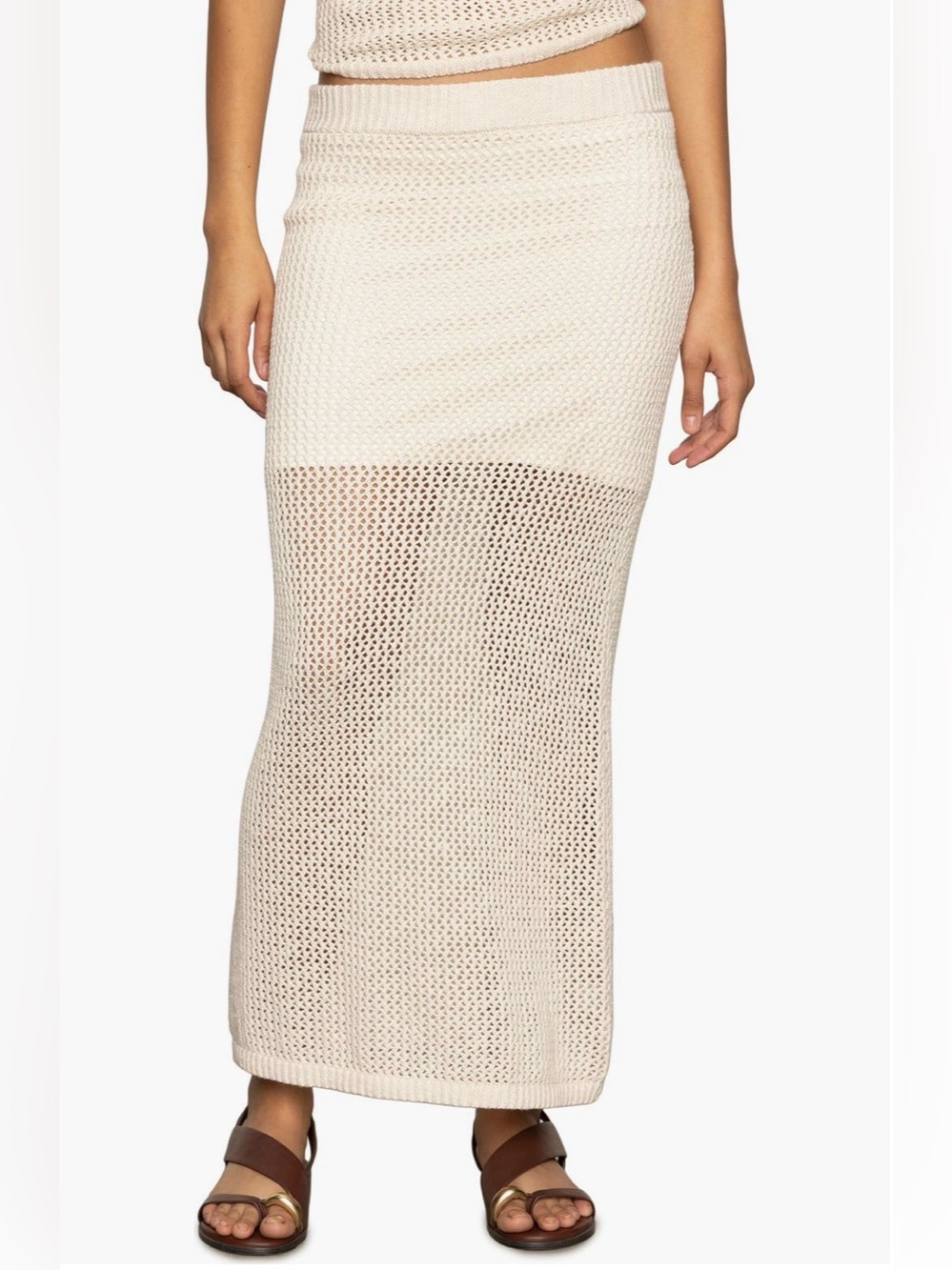 NWT/NIB Sanctuary Open Stitch Cotton  Knit Maxi Skirt L